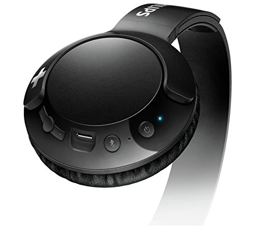 Image of Philips BASS+ SHB3075 Wireless Headphones, up to 12 Hours of Playtime - Matte Black