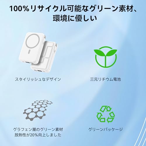 ROHOU モバイル バッテリーMagSafe対応 10000mAh大容量 A28 の商品画像 6