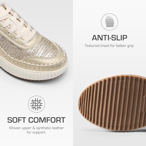 Image of DREAM PAIRS Women Chunky City Tweed Comfortable Casual Platform Fashion Sneaker