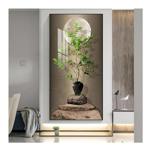 Affiches impressions sans cadre style chinois pour raviver un mur vide avec des plantes vertes