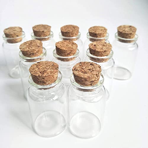 Luo House 10PCS 20ml Small Glass Bottles Vials Jars with Cork Stopper Bottle 20ml 30x50mm(1.18x1.96inch)