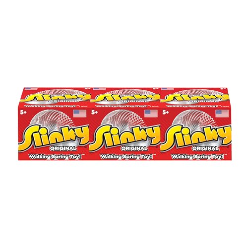 the original slinky walking spring toy 3-pack metal slinky fidget toys party favors and gifts kids toys for ages 5 up amazon exclusive by just play