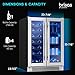 Zephyr Brisas 24 Inch Wine Fridge Dual Zone Under Counter Countertop Wine and Beverage Cooler Cabinet Home Bar Drink Beer Freestanding Refrigerator with French Door 21 Bottles 64 cans