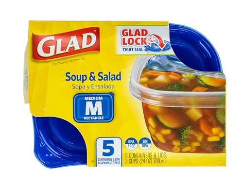 Glad GladWare Medium Rectangle Food Storage Containers, 24 Oz, 5 Count - image 3