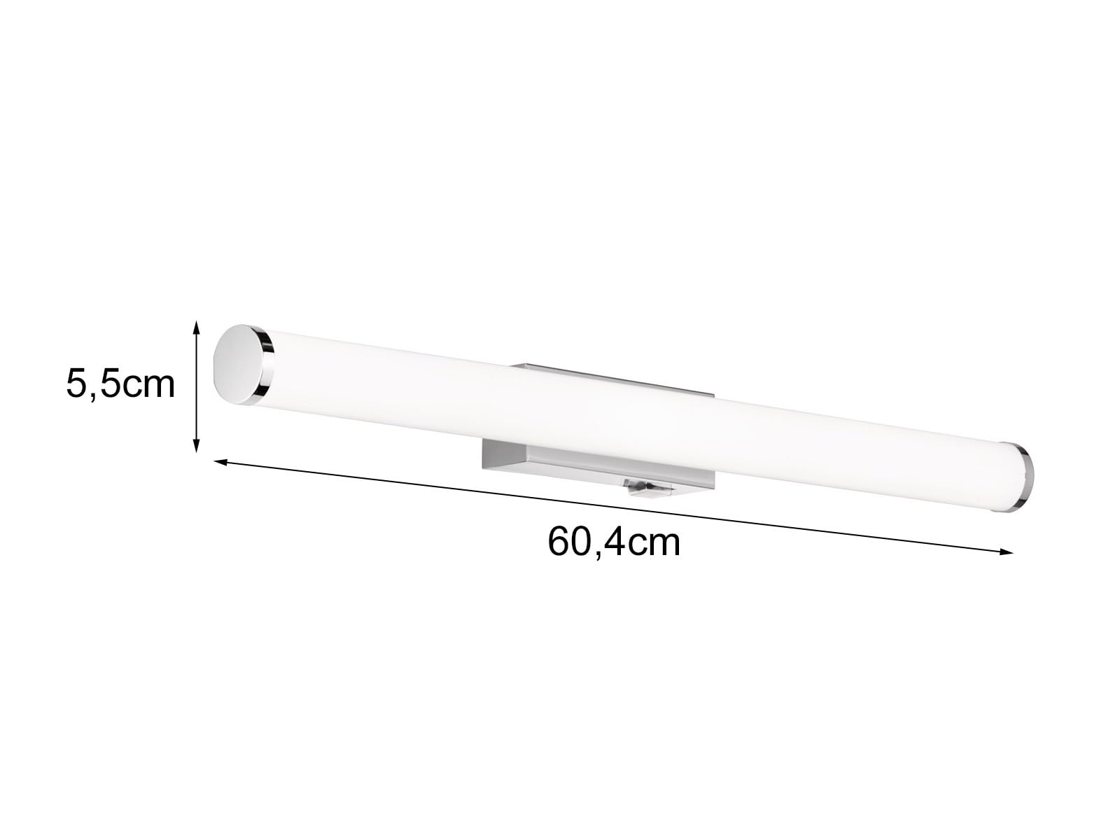 2er SET Bad Wandleuchten mit Schalter in Silber Chrom, Breite 60cm