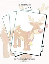 Christmas Stationary Paper: Christmas Reindeer Stationery Letterhead Paper, Set of 50 Sheets for Writing, Flyers, Notes, Crafting, ... Events, School & Office Supplies, 8.5 x 11 Inch