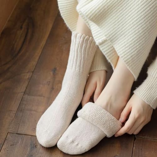 Boot Socks for Women Winter Thick Socks Cozy Warm Solid Crew Socks Christmas Gift Socks