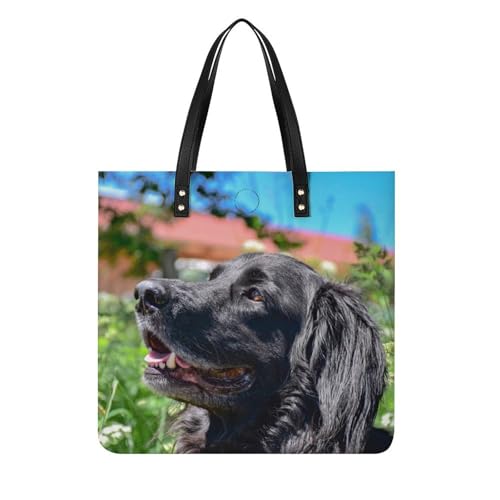 Tote bag pour voyage graphique motif chien noir au design épuré pour femme élégante