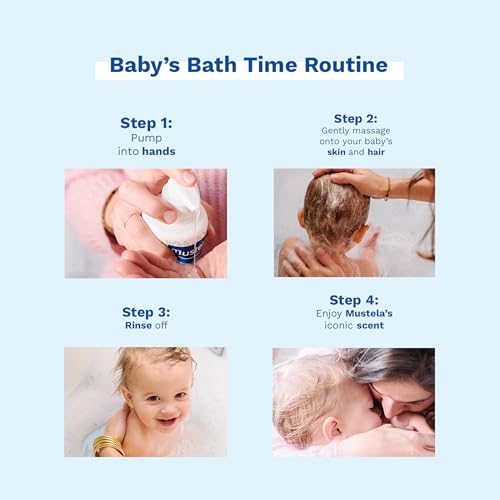 Mustela Baby Body Wash and Shampoo with Avocado 500ml – Head to Toe Wash for Bath | Baby Shampoo | Gentle Cleansing Gel