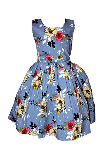 Image of Casual Frock for Baby Girls,Blue Printed and Olive Printed,Pack of 2