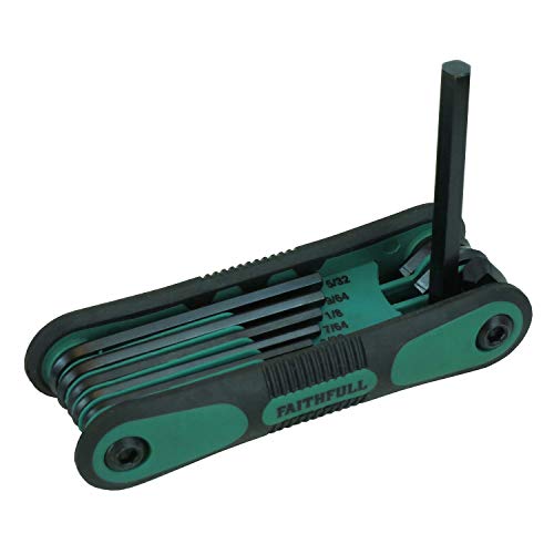 Faithfull HKSF9AF Folding Hex Key Set A/F (9 Pieces), Green - Image 2