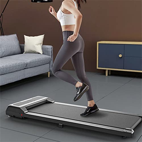 Image of 2 in 1 Folding Treadmill,Foldable Walking Jogging Machine,No Installation Electric Treadmill,LED Display,for Home Office Workout (Grey)