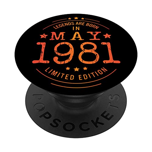 Cumpleaños Mayo 1981 Edición Limitada Regalo Legend May PopSockets PopGrip Intercambiable