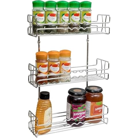 Amtido Chrome Wall Mount Spice Rack thumbnail