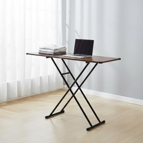 Image of FLIPZON Premium Foldable Ironing Cum Multi-Purpose Table with Heavy-Duty Metal Frame | Smart Space-Saving Laptop, Study & Utility Desk (Walnut)