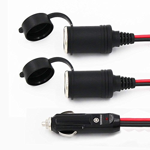 Sparking Cigarette Lighter Splitter Adapter - 2 Way Cigarette Lighter Extension Cord, 1 To 2 Sockets Car Cigarette Lighter Splitter Power Adapter, Male Plug To Female Socket Extension Cable #TOP5
