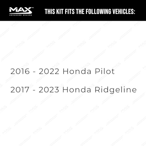 Image of MAX Advanced Brakes - Brake Kit For 2016-2022 Honda Pilot, 2017-2023 Honda Ridgeline| Carbon Ceramic Brake and Rotor Kit Front and Rear| Daily Driving OE Replacement Brake Rotors