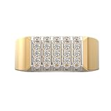 anello con sigillo Echo Beam in argento sterling 925 | placcato oro | con moissanite, anello di lusso fatto a mano di forma rotonda per donna | LKJR_0347