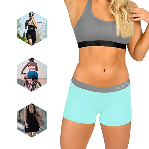 Laleste Women's Cotton Boxer Briefs 3" Inseam Anti Chafing Boy Shorts Panties 5 Pack #TOP4