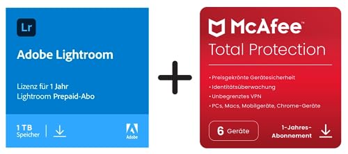 Adobe Photoshop Lightroom + McAfee Total Protection 2025 | 6 Geräte | 12 Monate...