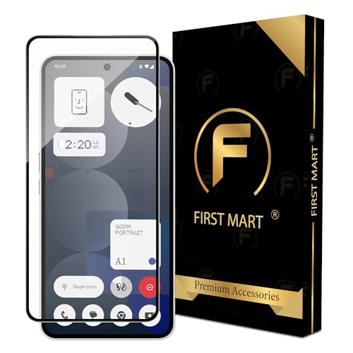 Image of FIRST MART Military-Grade Gorilla Tempered Glass Screen Protector Compatible For Nothing Phone 3A and Nothing Phone 3A Pro 5G (6.77 Inch) With Easy Installation Kit| Edge To Edge Coverage |Black