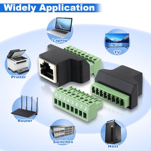 Adaptador terminal de tornillo RJ45 2 unidades miniatura 4