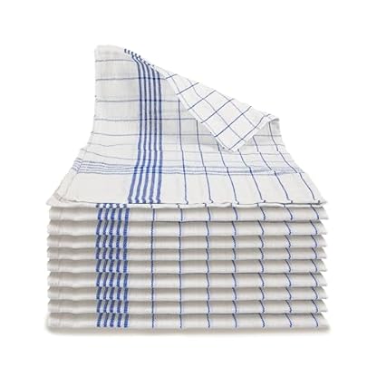 10 x Baumwoll Geschirrtuch 60g – Premium Qualität Geschirrtücher – Langlebiges Geschirrtuch 100% Baumwolle – 50x70 cm – Hochwertige Geschirrtücher blau – Wohnungs Zubehör