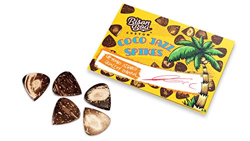 Bison Boa Lot de 5 médiators en noix de coco pour guitare - Les Beatles, Paul McCartney, John Lennon, RIngo Starr, George Harrison Bison Boa Lot de 5 médiators en noix de coco pour guitare – Image 3