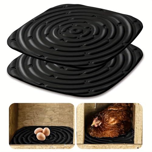 Estera para Nido De Pollo Almohadillas Lavables for nidos de Pollos, Suaves y duraderas (2 Unidades) - Revestimientos Reutilizables for gallineros portátiles(Black)