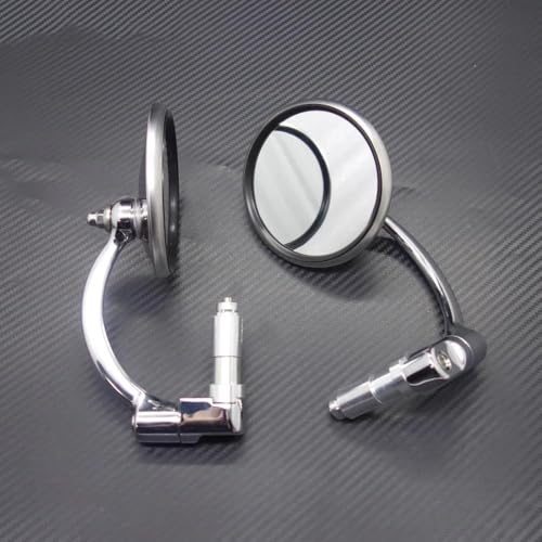 Espejos retrovisores redondos de 22mm en color plata estilo retro para moto Cafe Racer 4