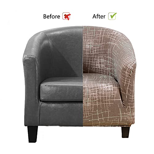 mmcrz Club Chair Slipcover, High Stretch Tub Chair Cover Removable & Washable Armchair Sofa Slipcover Furniture Protector for Living Room - Thumbnail 4