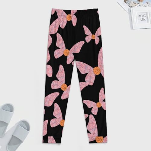 Butterflies Banknotes Basketball Men's Pajama Pants Lounge Pant Sleepwear PJ Bottoms3