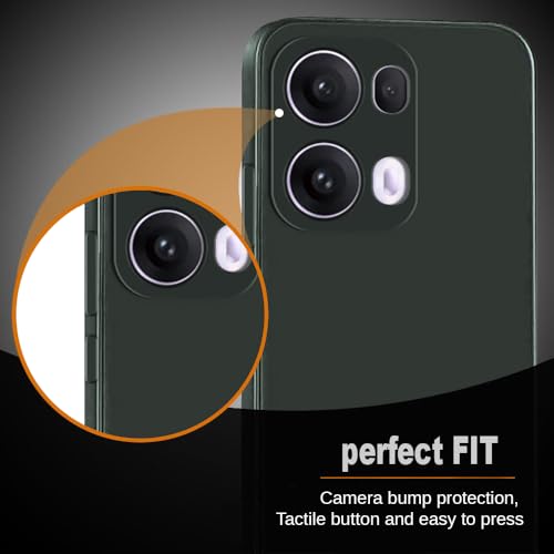 Image of Back Cover for Oppo Reno13 Pro 5G | Full Camera Protection | Premium Liquid Silicon Case | Flexible Bumper Case for Oppo Reno13 Pro 5G (Military Green)
