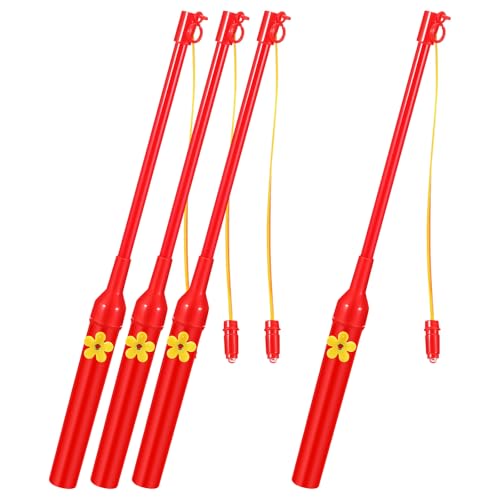 JOINPAYA 4pcs Led Lantern Holder Stick: 11.79in Handheld Lantern Pole with Led Light Plastic Handle for New Year Festival Celebration DIY Crafts