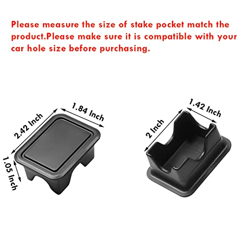 Ram 1500 Stake Pocket Covers Compatible With Dodge Ram 1500 2019-2023 Rear Truck Bed Rail Stake Pocket Cover (Black 2 Pcs) #TOP1