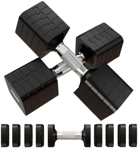 15LB 20LB 40LB 50LB Adjustable Dumbbell Set Free Weights Dumbbell...