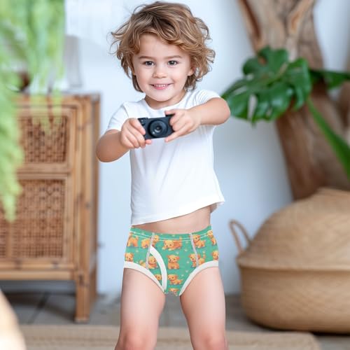 visesunny Boys Cotton Underwear Pixel Golden Retriever Printed Toddler Soft Training Briefs Size 2T-8Y for Kids3