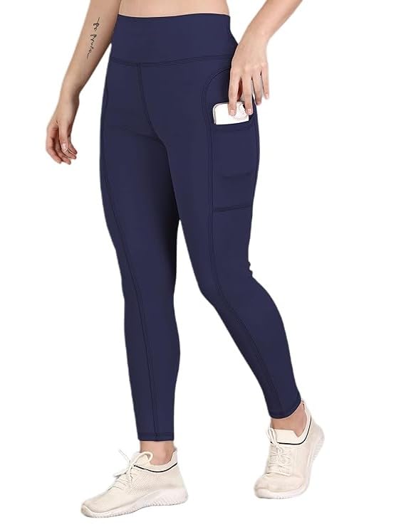 Women's High Rise Full Stretchable Ankle Length Slim Fit Yoga Workout Gym Tights with Pockets| Yoga Pants/Leggings-picture-47