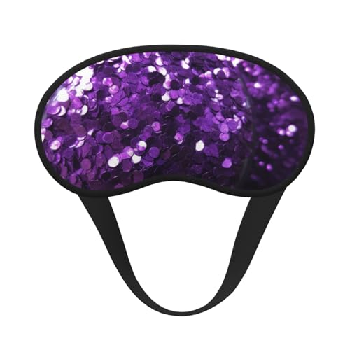 Sleep Mask for Side Sleeper Silk Sleeping Eye Masks with Elastic Strap Super Soft Eye Sleep Shade Cover Beautiful Purple Glitter Blackout Night Blindfold for Women Men Travel
