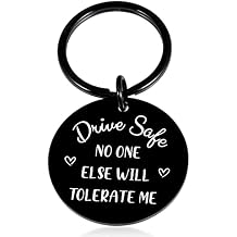 VANLOVEMAC Valentines Day Gifts for Him from Girlfriends Couples Gifts for Boyfriend Husband Fiance Couple Groom Hubby Valentines Day Birthday Wedding Anniversary Presents Cute Drive Safe Keychains