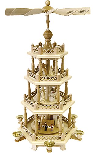 Alexander Taron Importer 16799 Richard Glaesser Pyramid-4 Tiers-Snowmen, Church, Animals-22.5