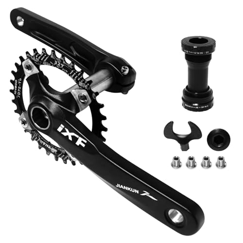 Bromlbe 170 mm Kurbelgarnitur mit 104 BCD 32T/34T/36T/38T Kettenblatt, MTB Fahrrad Kurbel Garnituren mit Tretlager und Single Speed Kettenblatt, Fahrrad Kurbelgarnituren für MTB Rennräder (170mm 38T) Bromlbe 170 mm Kurbelgarnitur mit 104 BCD 32T/34T/36T/38T Kettenblatt, MTB Fahrrad Kurbel Garnituren mit Tretlager und Single Speed Kettenblatt, Fahrrad Kurbelgarnituren für MTB Rennräder (170mm 38T)
