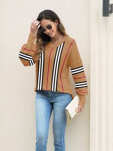 Disamer Sweaters for Women Fall Outfits Winter 2025 Lightweight Long Batwing Sleeve Crewneck Knit Pullover Sweaters Tops3