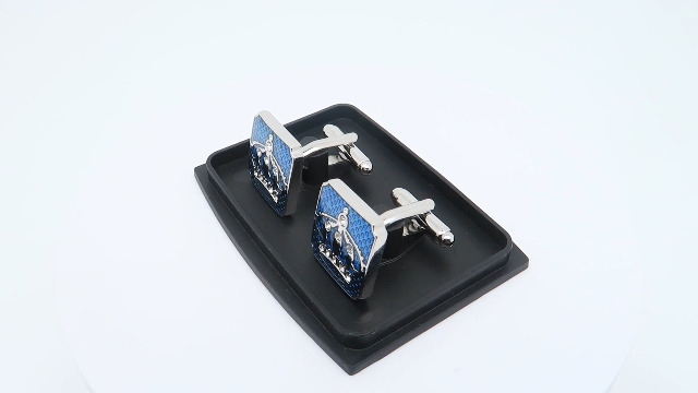 Gemelos Royal Crown Cuadrados Azul en Caja de Regalo miniatura 7