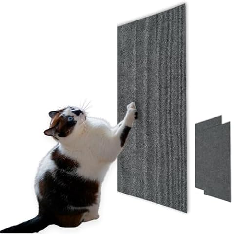 Cat Scratch Mat (3 Pack), 23.6’’ x 11.8’’ Cat Wall Stracther, Versatile Self-Adhesive Replacement Easy Use for Cat Trees, Cat Wall Furniture, Scratching Posts, and Couch Protection (Dark Grey) Cover