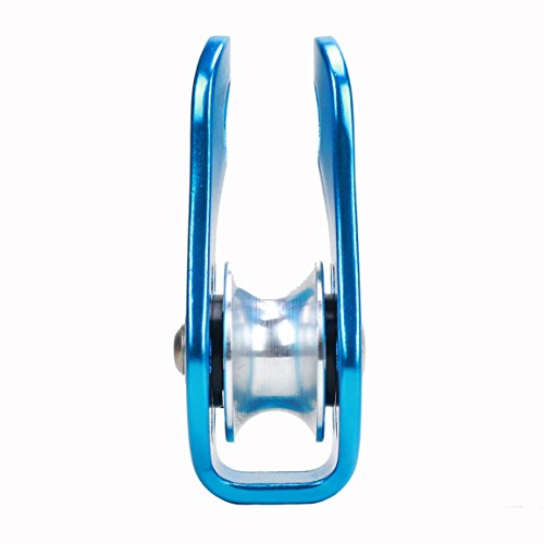 Geelife 20KN Micro Climbing Pulley General Purpose Small Aluminum Rope Pulleys for Rescue/Aloft Work/Rappelling Etc. (Blue, Single Pulley)