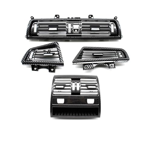 Panel De Ventilación Del Aire Acondicionado Del Au Rejilla Ventilación Delantera Izquierda Derecha Y Trasera Con Aspecto Fibra Carbono Para Serie 5 F10 F11 F18 520i 523i 525i 528i 535i(LHD 4PCS-B)