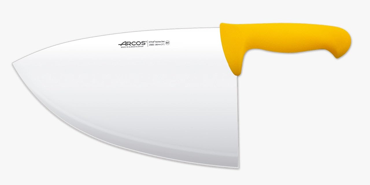 Arcos Fleischermesser Cleaver - Klinge aus Edelstahl 28 cm - Griff aus Polypropylen, Widerstandsfähig und Hygienisch - Gelb, Serie 2900, Farberkennungssystem