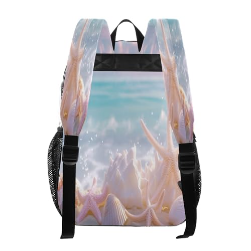 Seashells at Beach Clear Backpack - Stadium Approved Large 15.7-inch Waterproof Transparent Bag for Sports, Concerts, Work, Travel#1653