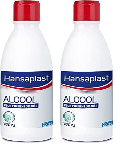 HANSAPLAST Antiseptique Alcool 70 Pour cent Volume (1 x 250 ml), Alcool modifié pour désinfection cutanée, Solution désinfectante pour petites plaies superficielles...